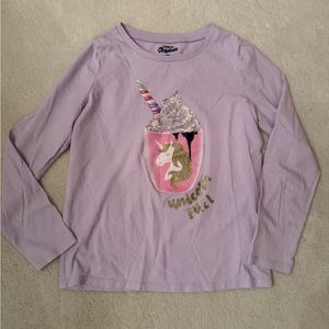 Oshkosh Unicorn Fuel Lavender Kids Top